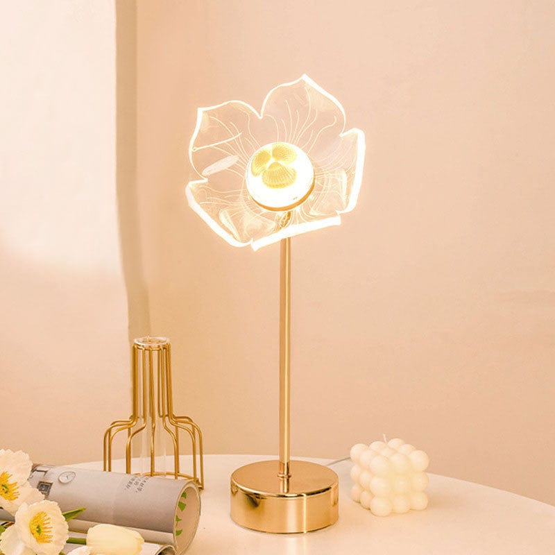Flowers Decorated Table Lamp Bedroom Ins Warm