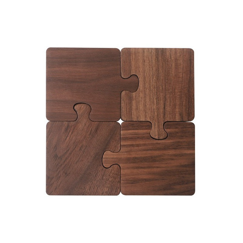 Nordique - Walnut Puzzle Coasters for Tea and Coffee