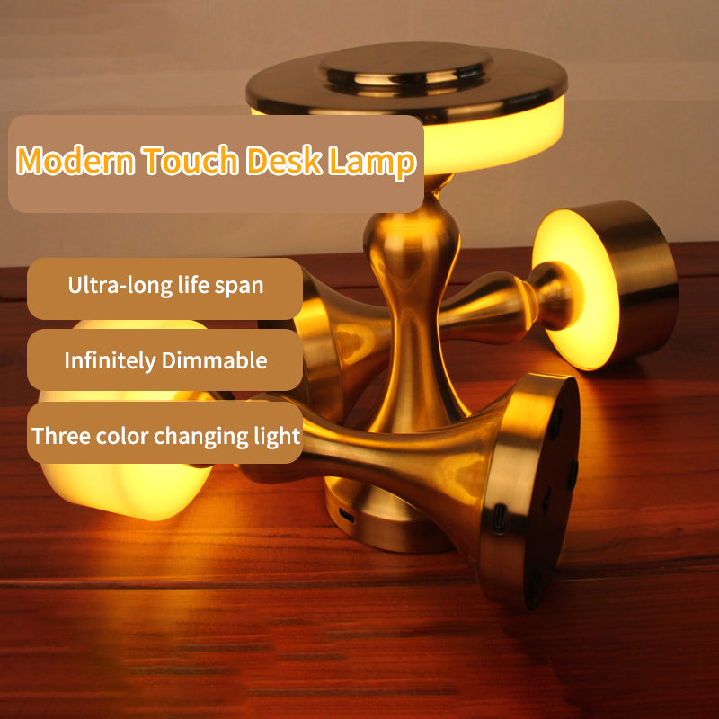 Luxora Touch Lamp - USB Rechargeable Metal Desk Light