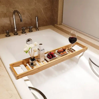 BambooBath Caddy - Extendable Bamboo Bathtub Shelf