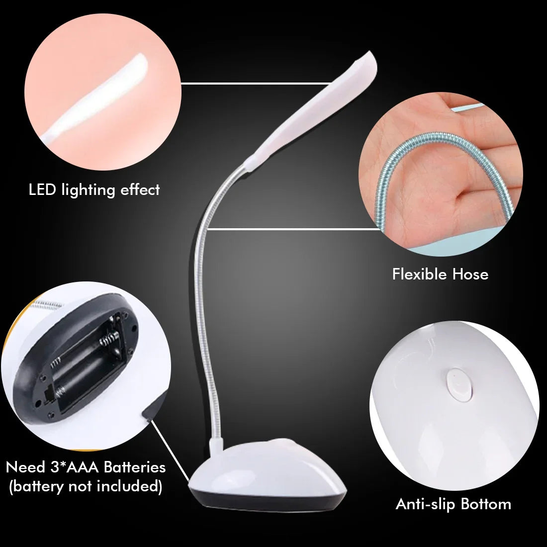 FlexiGlow - Battery Operated LED Desk Lamp