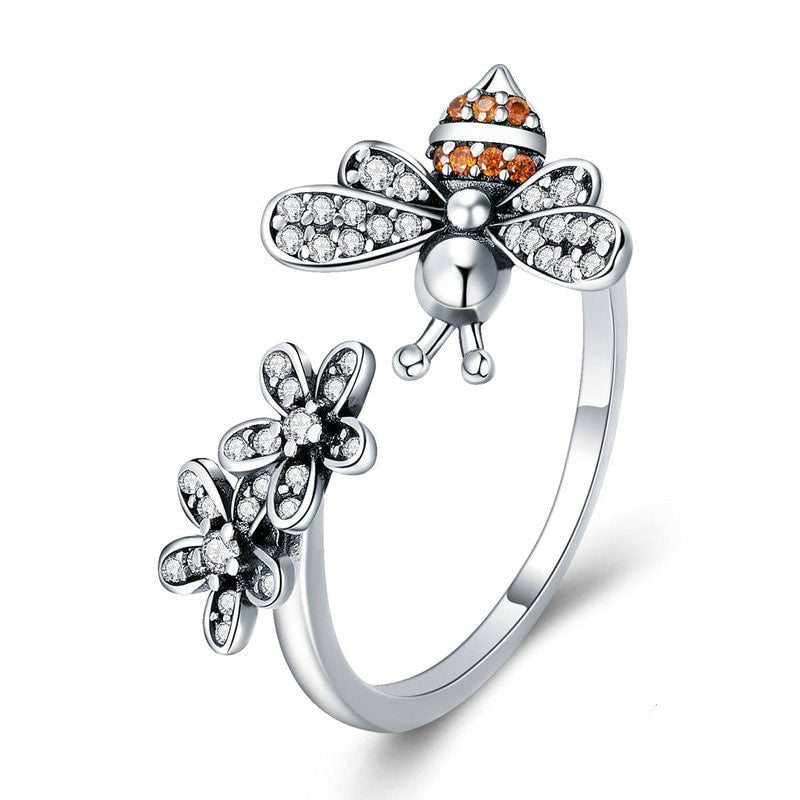 BloomBee Sterling Silver Adjustable Finger Ring – Bee & Daisy Design