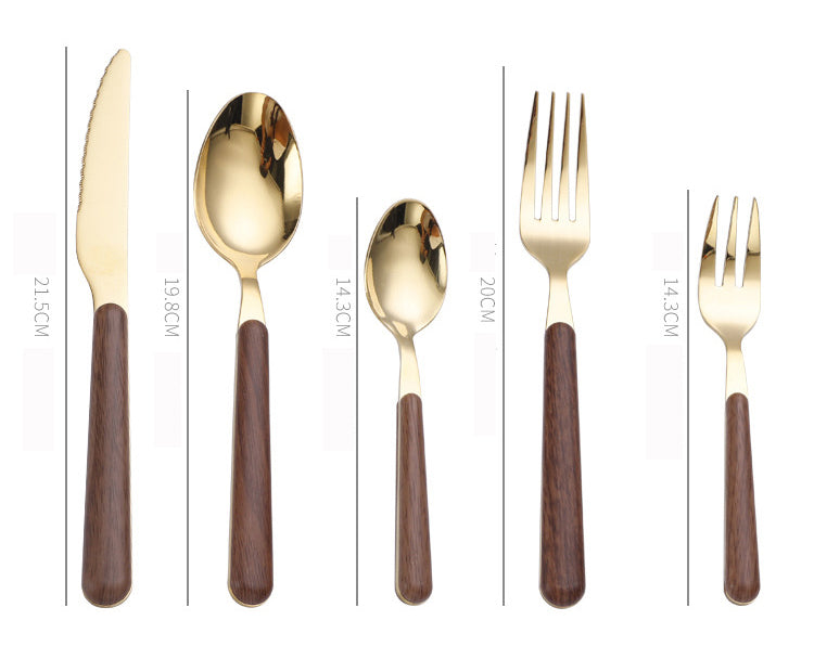 Eleganza - Stainless Steel Wood-Handle Flatware Set