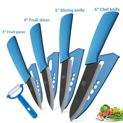 ZenChef Ceramic Knife Set - Kitchen Knives with White Zirconia Blades