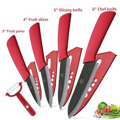 ZenChef Ceramic Knife Set - Kitchen Knives with White Zirconia Blades