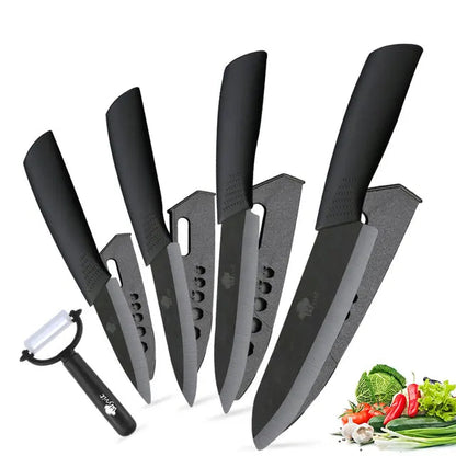 ZenChef Ceramic Knife Set - Kitchen Knives with White Zirconia Blades