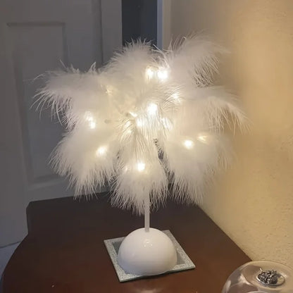 LunaGlow - Feather Table Lamp with Warm LED Light