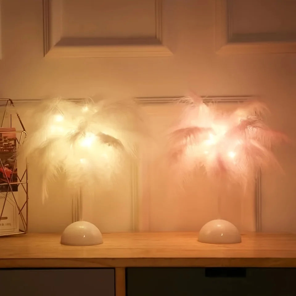 LunaGlow - Feather Table Lamp with Warm LED Light