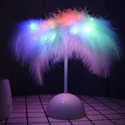 LunaGlow - Feather Table Lamp with Warm LED Light