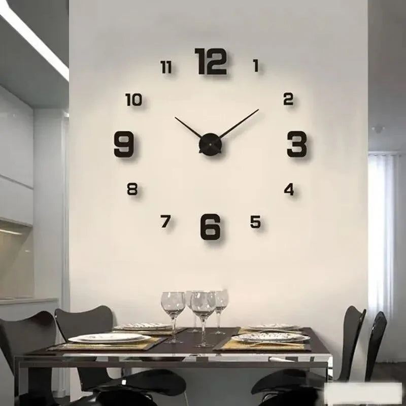 DecoraClock DIY Wall Clock - Frameless Silent 3D Design