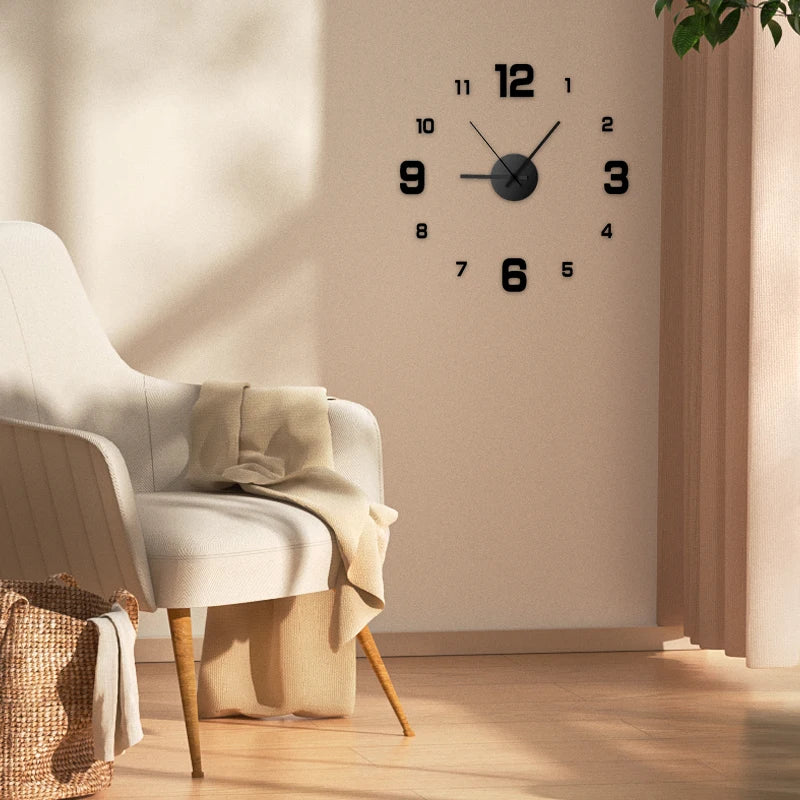 DecoraClock DIY Wall Clock - Frameless Silent 3D Design