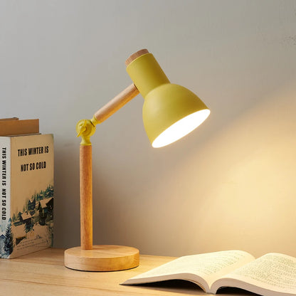 Nordique Lamp - Adjustable Wooden LED Desk Light for Study & Bedroom