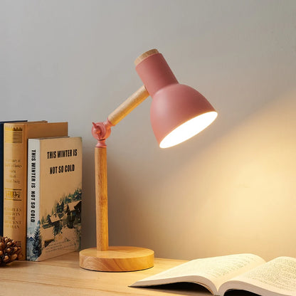 Nordique Lamp - Adjustable Wooden LED Desk Light for Study & Bedroom