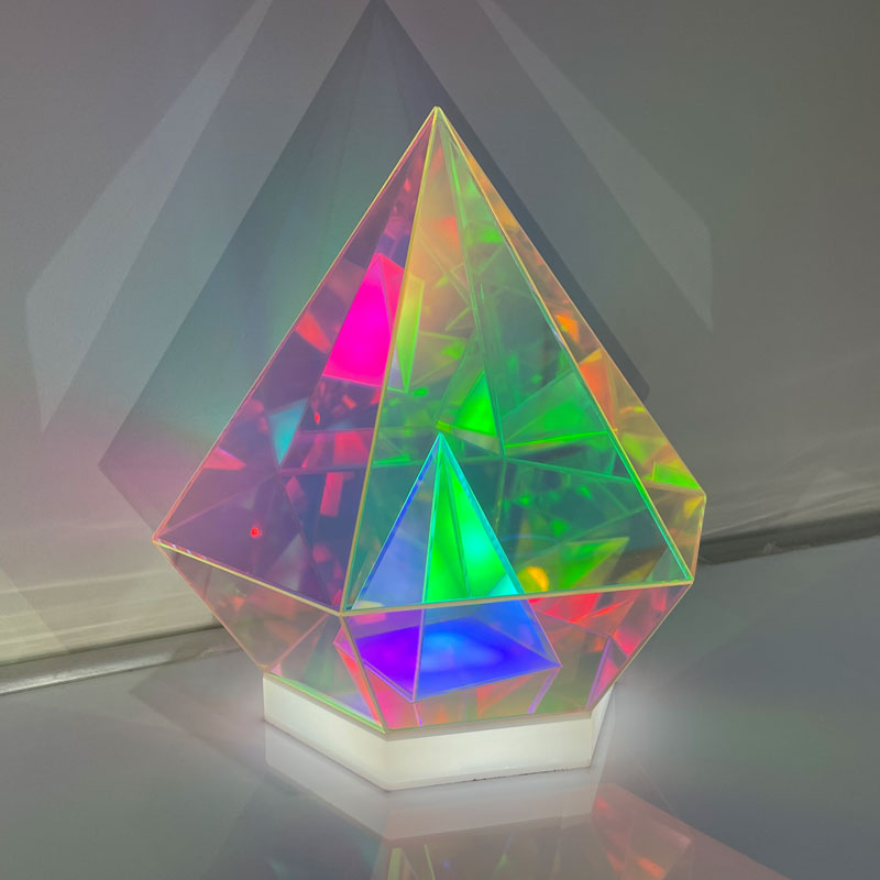 AuroraGlow Pyramid Lamp - Colorful LED Mood Light