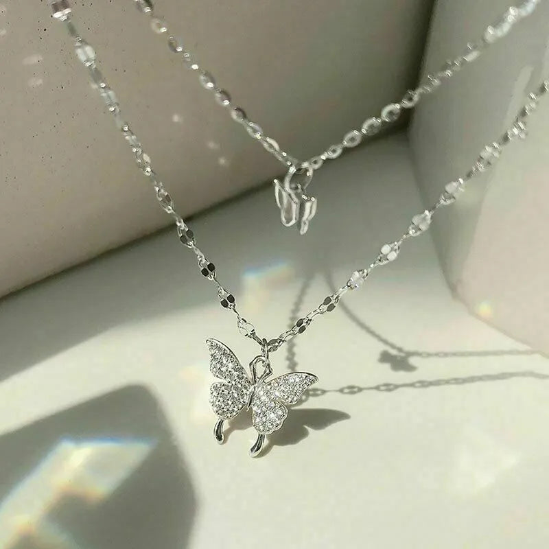 Lunaris - Double Layer Butterfly Necklace