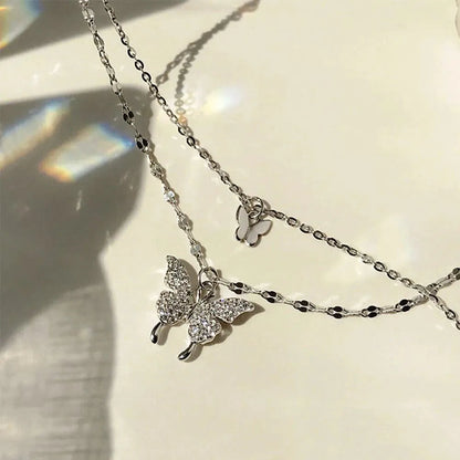 Lunaris - Double Layer Butterfly Necklace