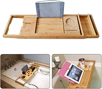 BathEase Tray - Extendable Bamboo Bathtub Organizer