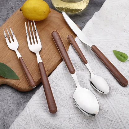 Eleganza - Stainless Steel Wood-Handle Flatware Set