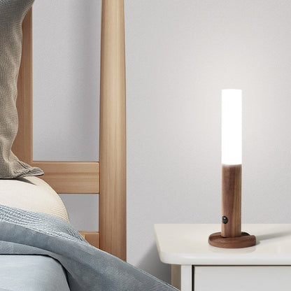 Glintora - Motion Sensor Wooden Night Light, USB Rechargeable