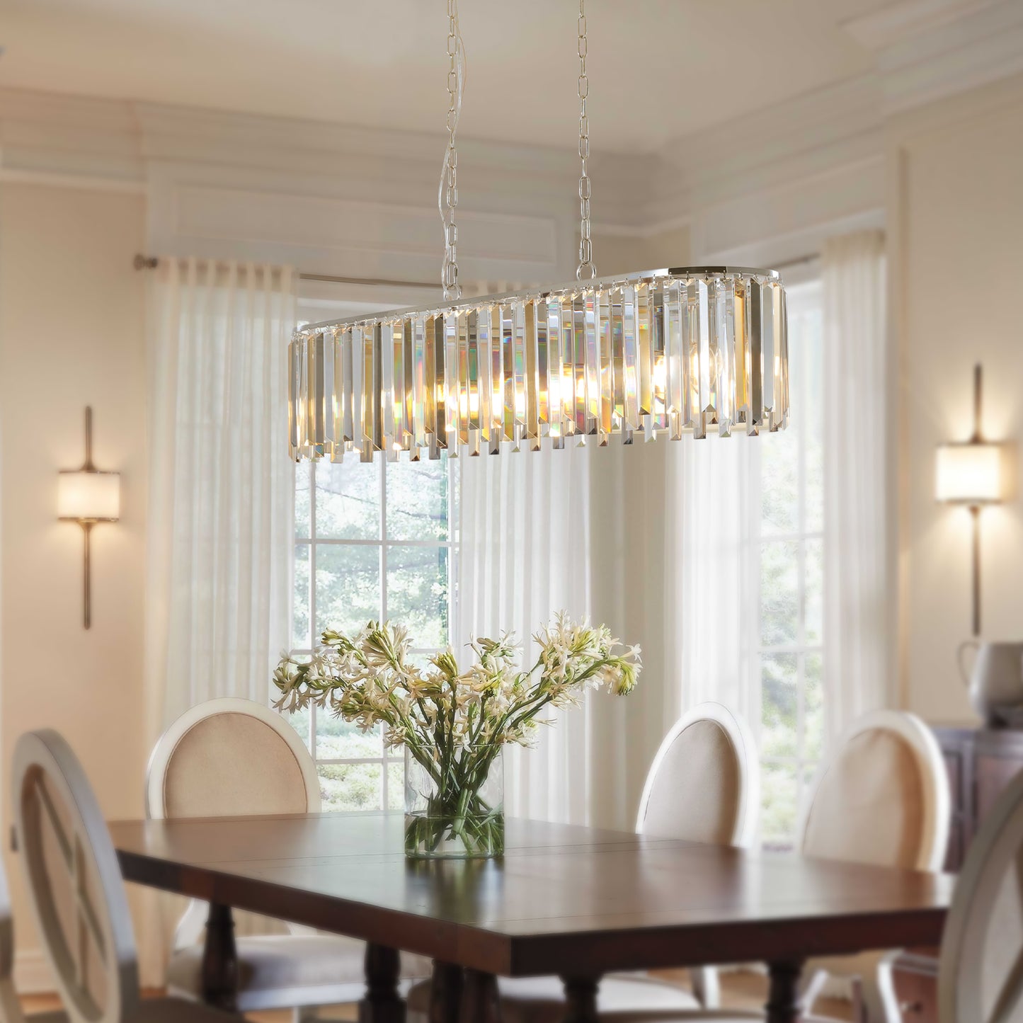 LustreLux - Modern Oval Crystal Chandelier for Luxury Home Decor