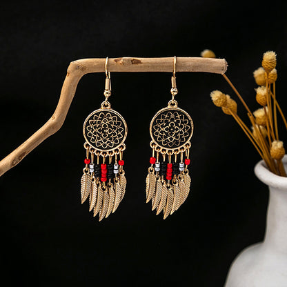 Aurora - Boho Dream Catcher Feather Earrings