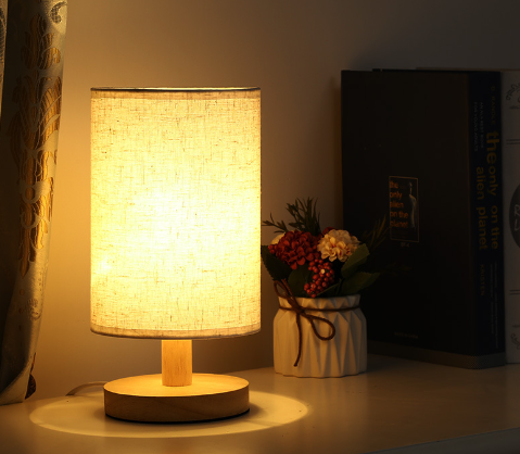 Luminio Table Lamp - USB-Powered Linen Night Lamp