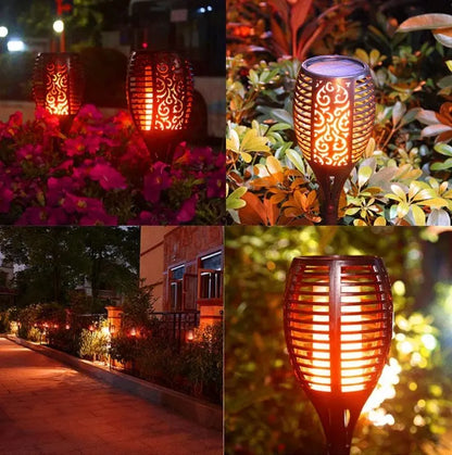 Lumora Solar Flame Lights - Flickering LED Waterproof Outdoor Path Lamps