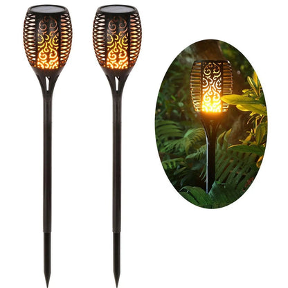 Lumora Solar Flame Lights - Flickering LED Waterproof Outdoor Path Lamps