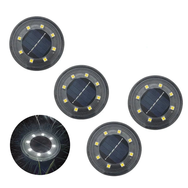 GlintGlow - Solar LED Ground Lights, IP68 Waterproof Outdoor Path Lighting