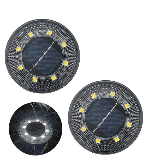 GlintGlow - Solar LED Ground Lights, IP68 Waterproof Outdoor Path Lighting