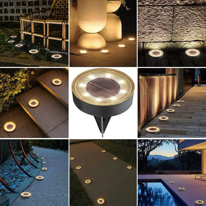 GlintGlow - Solar LED Ground Lights, IP68 Waterproof Outdoor Path Lighting