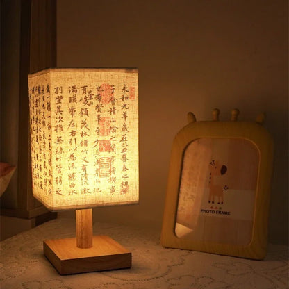 ZenLight LED Table Lamp - USB-Powered Fabric Bedside Light