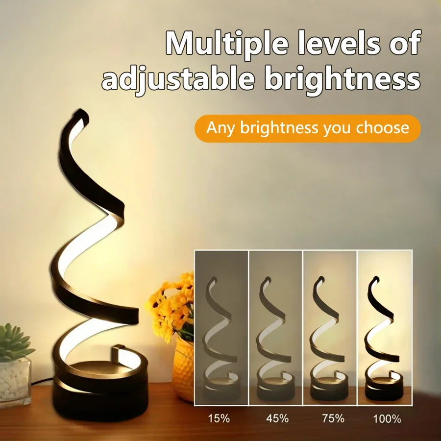 LumoSpire - Modern LED Spiral Table Lamp