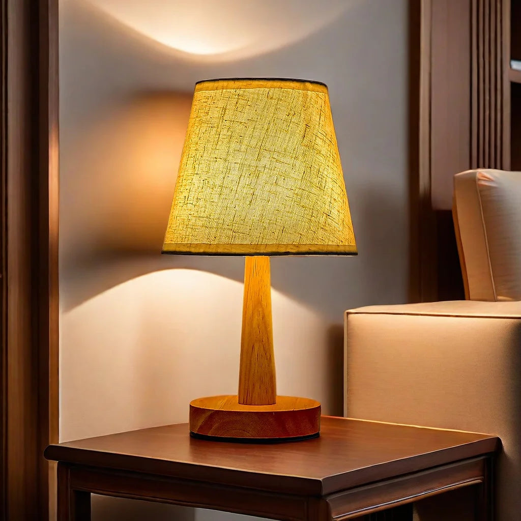 ZenGlow Fabric Table Lamp - LED USB Bedside Light