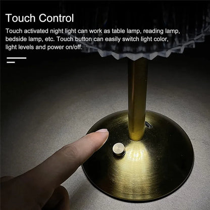 LuxeGlow Touch Lamp - Rechargeable LED Night Light