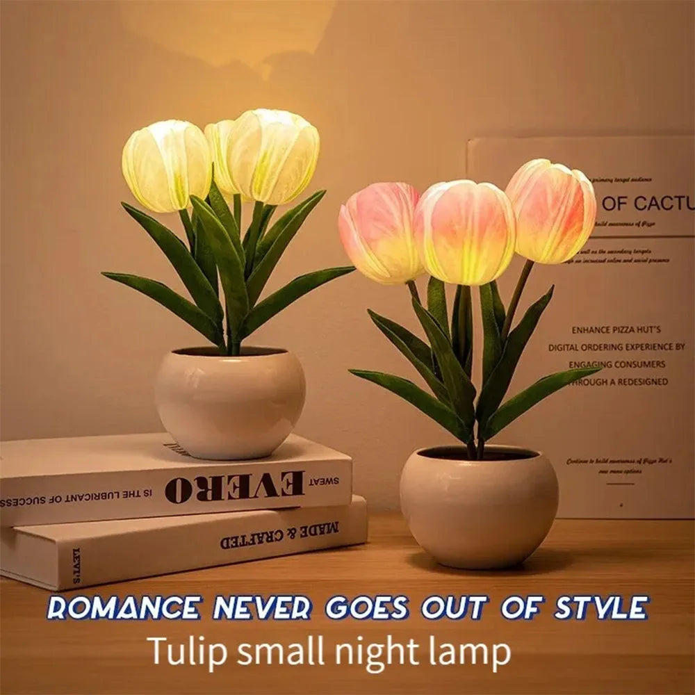 BlossomGlow LED Tulip Lamp - Decorative Flower Night Light