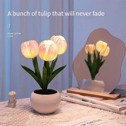 BlossomGlow LED Tulip Lamp - Decorative Flower Night Light