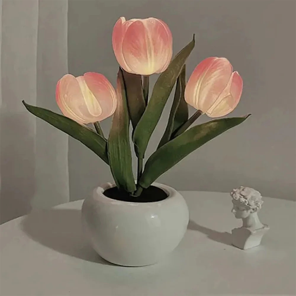 BlossomGlow LED Tulip Lamp - Decorative Flower Night Light