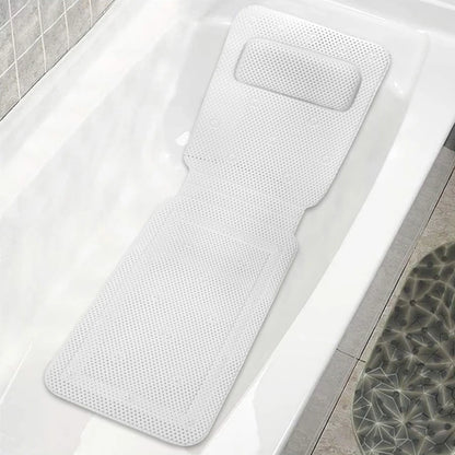 AquaLuxe Full Body Bath Cushion - Non-Slip Spa Pillow with Suction Cups