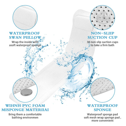 AquaLuxe Full Body Bath Cushion - Non-Slip Spa Pillow with Suction Cups