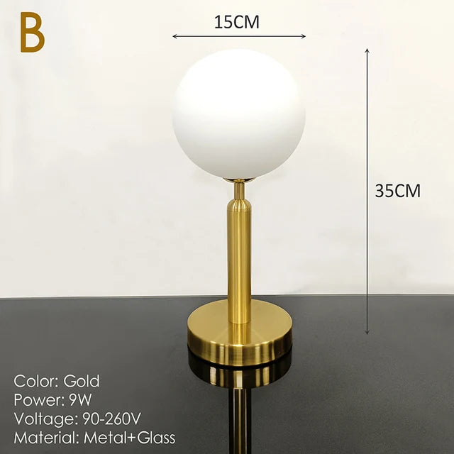 GlowSphere - Nordic Glass Ball Desk Lamp