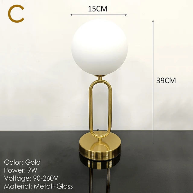 GlowSphere - Nordic Glass Ball Desk Lamp