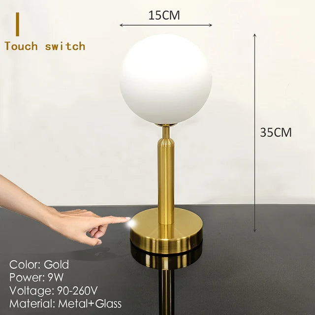 GlowSphere - Nordic Glass Ball Desk Lamp