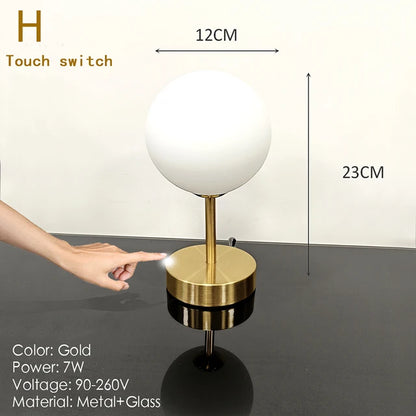 GlowSphere - Nordic Glass Ball Desk Lamp