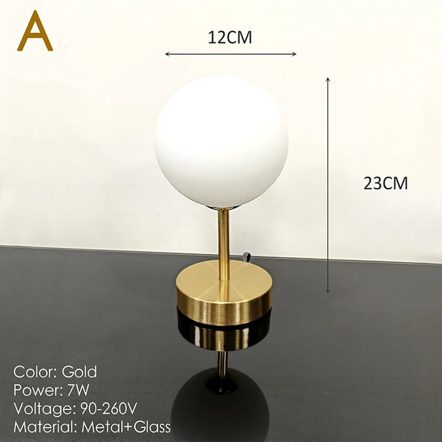 GlowSphere - Nordic Glass Ball Desk Lamp