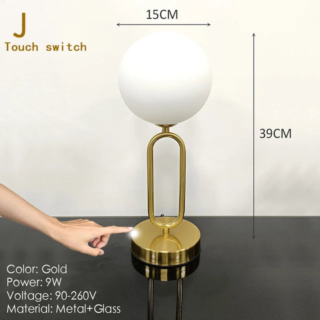 GlowSphere - Nordic Glass Ball Desk Lamp