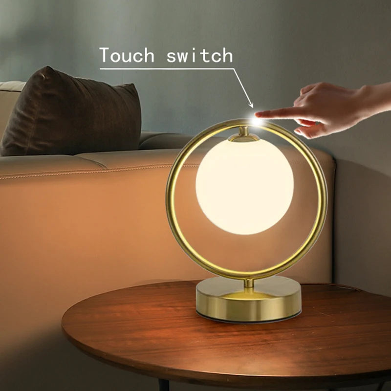 GlowSphere - Nordic Glass Ball Desk Lamp