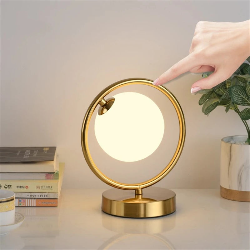 GlowSphere - Nordic Glass Ball Desk Lamp