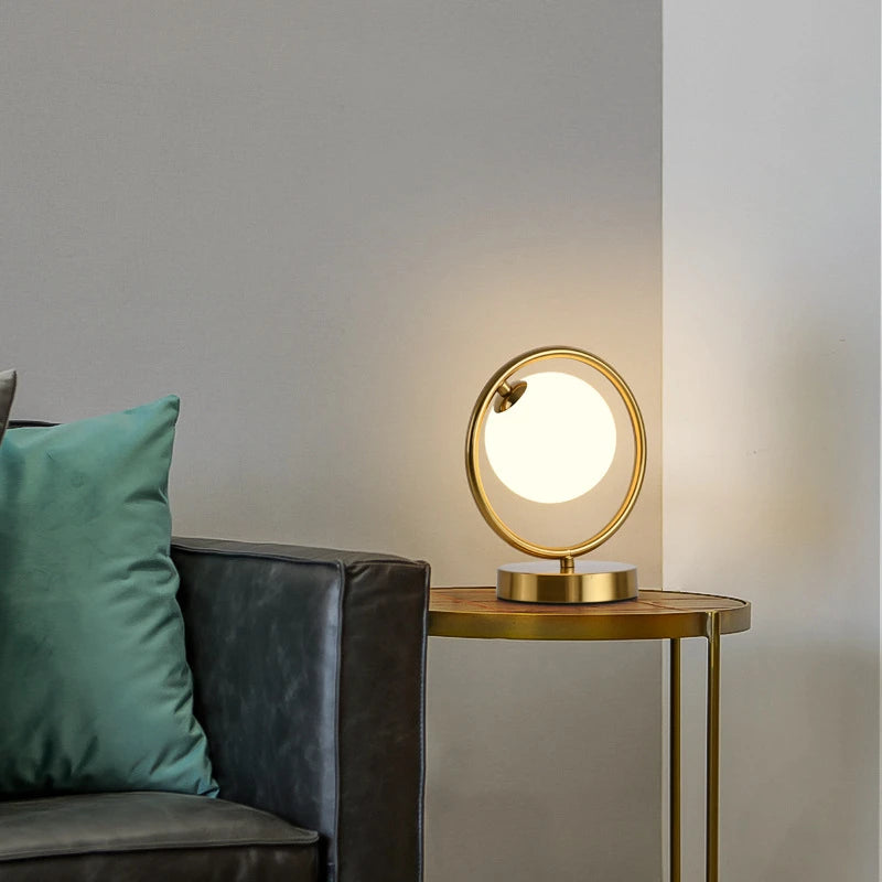 GlowSphere - Nordic Glass Ball Desk Lamp