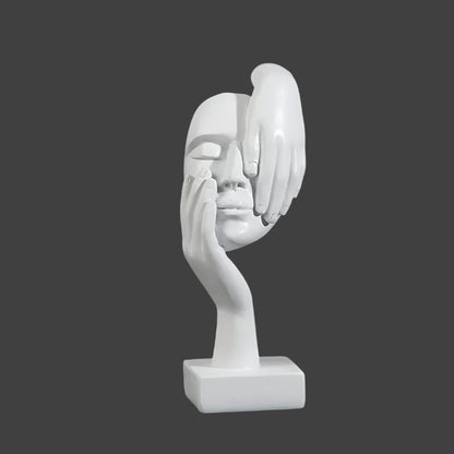 Nordique Face Sculpture – Resin Abstract Art Statue